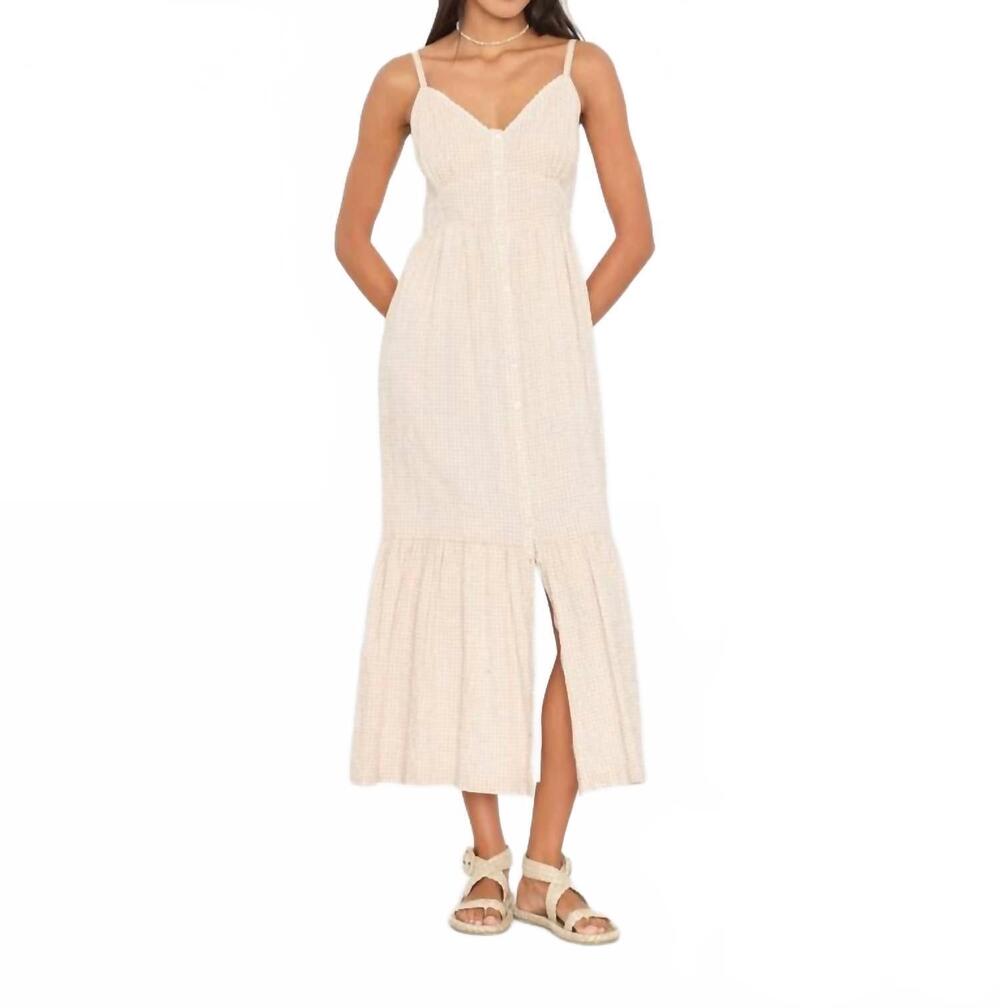 NEW XIRENA greta midi dress in sandcheck